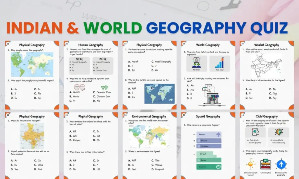 भारत और विश्व का भूगोल MCQ क्विज़: 100 प्रश्न 1 Geography of India Mcq Quiz